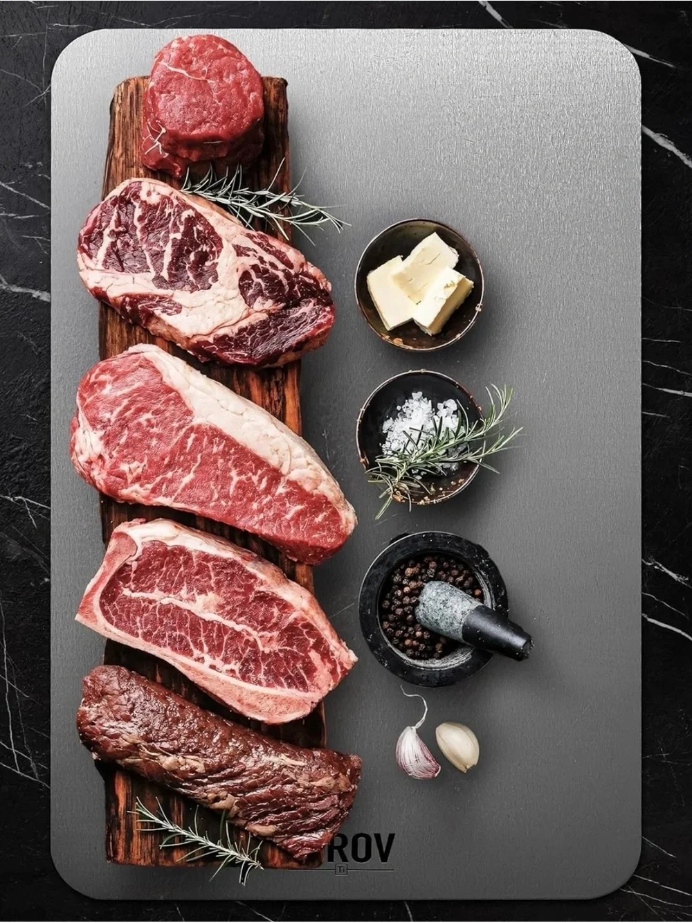New titanium cutting board in plastic